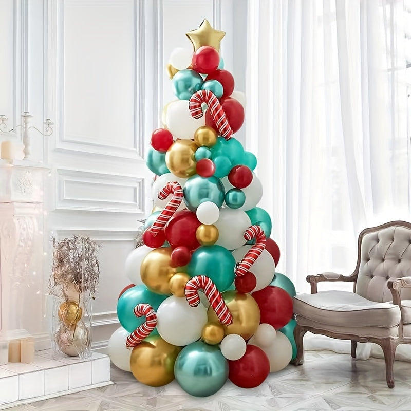 Pink Christmas Balloon Tree Ink Green Christmas Tree