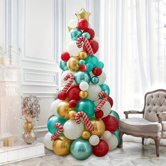 Pink Christmas Balloon Tree Ink Green Christmas Tree