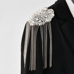 Rhinestone Tassel Shoulder Decoration for Suits & Costumes