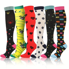 6 Pairs Durable Compression Socks for Outdoor Activities