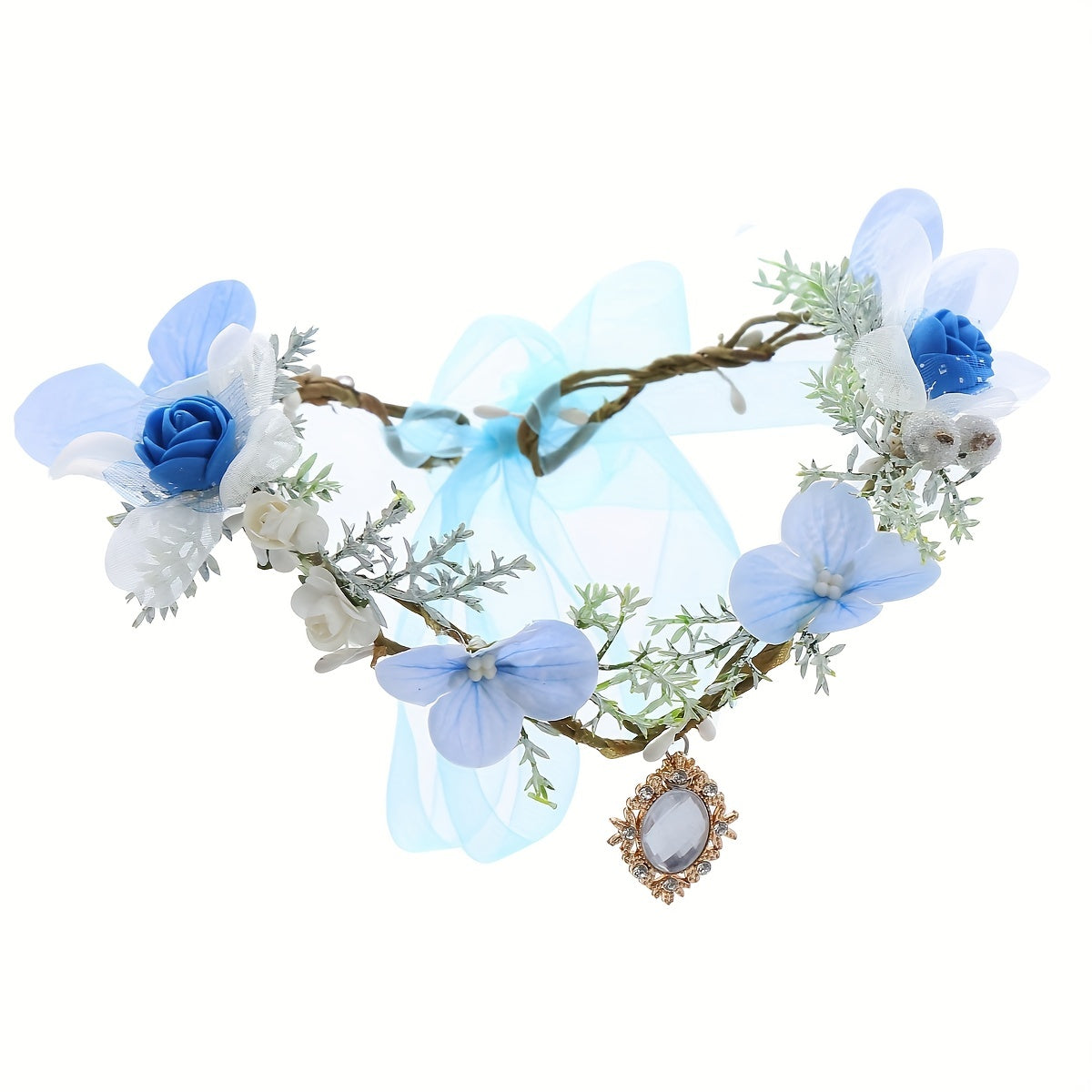 1pc Girl's Simulated Rose Fairy Garland for Christmas Wedding Party