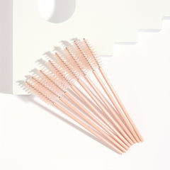 50pcs Khaki Eyelash Brushes for Eye Lash and Eyebrow Application