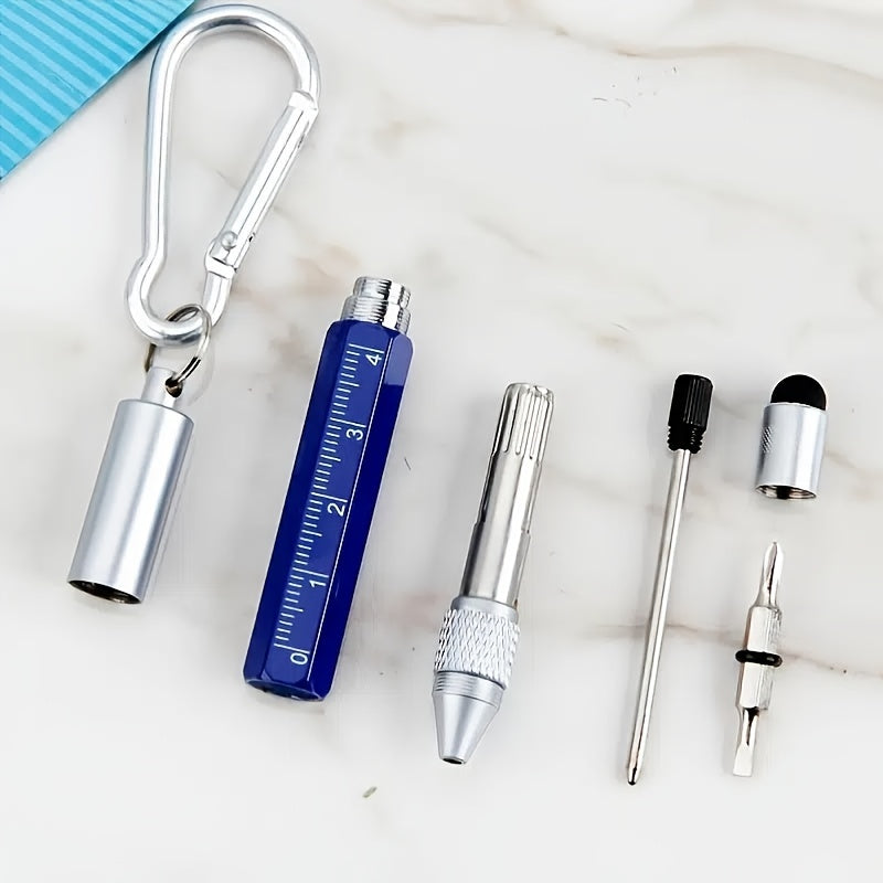 Mini 6-In-1 Tool Pen Touch Screen Ruler Level Screwdriver