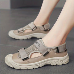 Men's Breathable Strap Mesh Sandals Adjustable Hook & Loop Summer Shoes
