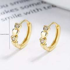 S925 CZ Heart Earrings For Girls