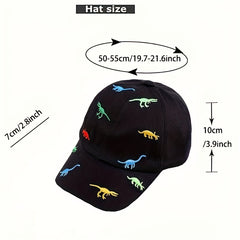 Casual Dinosaur Embroidery Cap Sun Protection for Kids