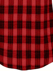 Plaid Print Long Sleeve Button Up Shirt Top With Pockets