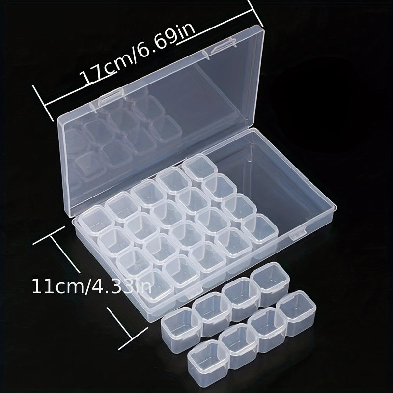 Adjustable Plastic Storage Box 28/56 Slots Jewelry Diamond Embroidery Craft