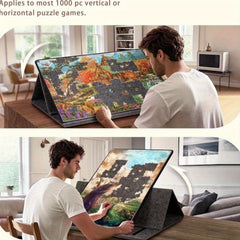 Portable Jigsaw Puzzle 1000pcs Tilting Board 2 in 1 Stand Cover Lightweight