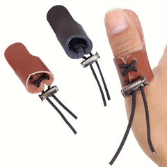 Archery Finger Tab PU Leather Longbow Recurve Bow Thumb Ring