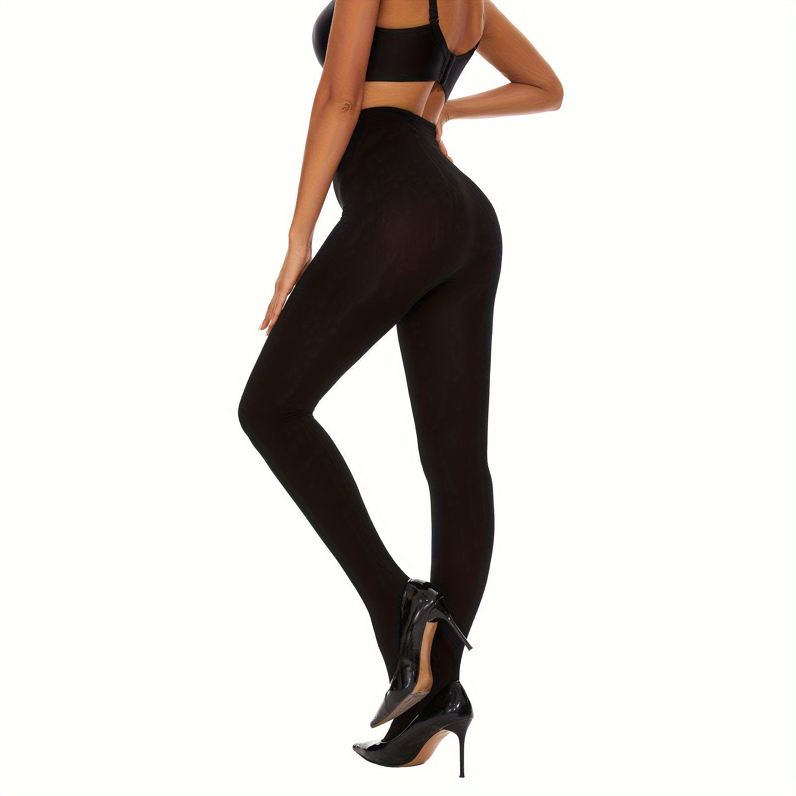 Plush Lined Tights Opaque High Waist Thermal Leggings