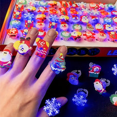 10pcs LED Colorful Glowing Rings - Fun Christmas Party Toy