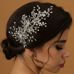 Bridal Crystal Pearl Hair Pin Tiara Rhinestone Head Piece Wedding Accessories