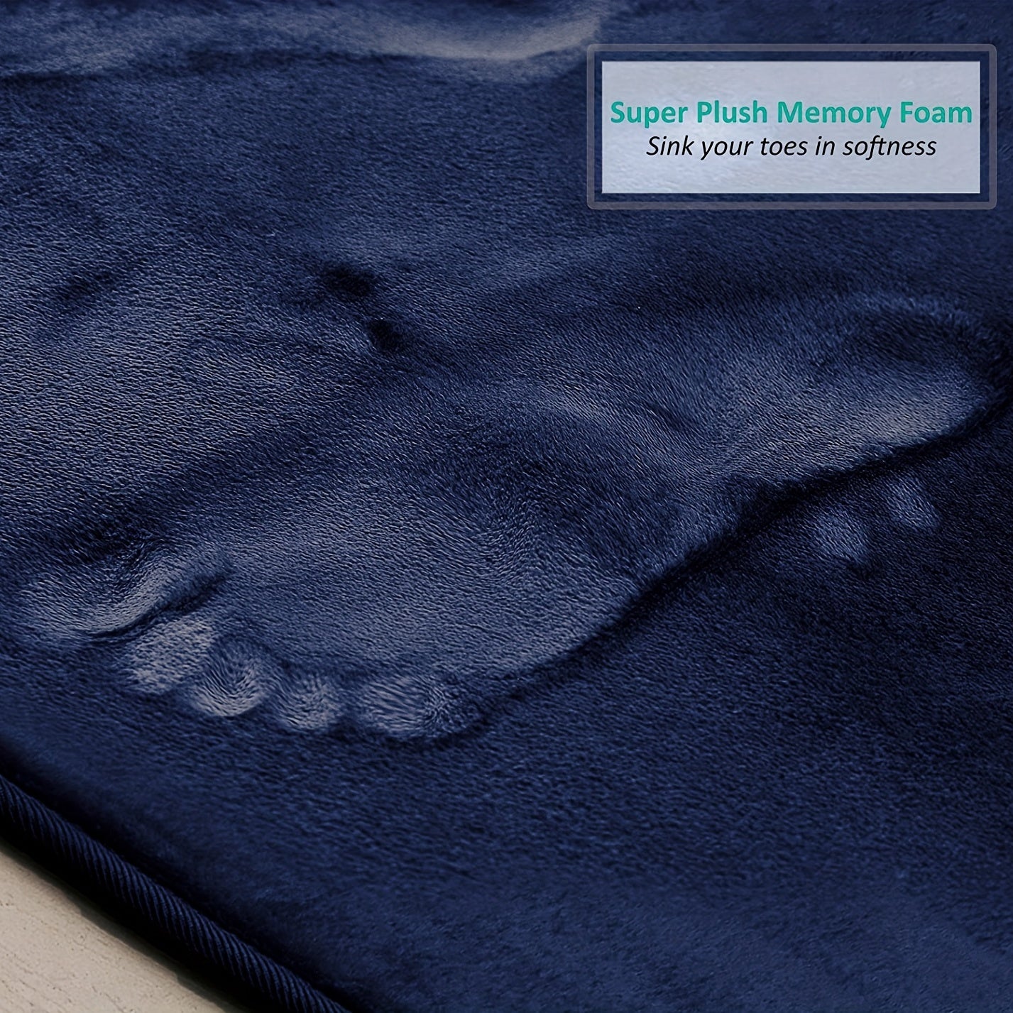 3pc Navy Bathmat Set Non Slip Bathroom Rug Cozy U Shape Mat Toilet Lid Cover Pad