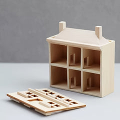 Dollhouse Furniture Natural Wood Pocket Villa Small House