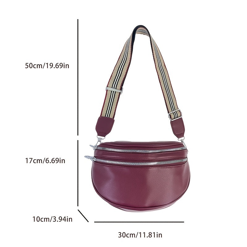 Vintage Crossbody Bag Faux Leather Chest Purse Solid Fanny Pack for Travel
