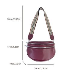 Vintage Crossbody Bag Faux Leather Chest Purse Solid Fanny Pack for Travel