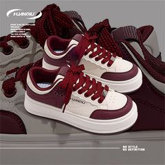 HUANQIU Women's Thick Sole Lace-up Sports Sneakers