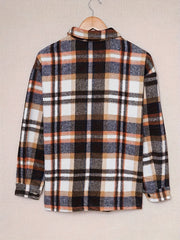 Plaid Print Button Up Long Sleeve Blouse
