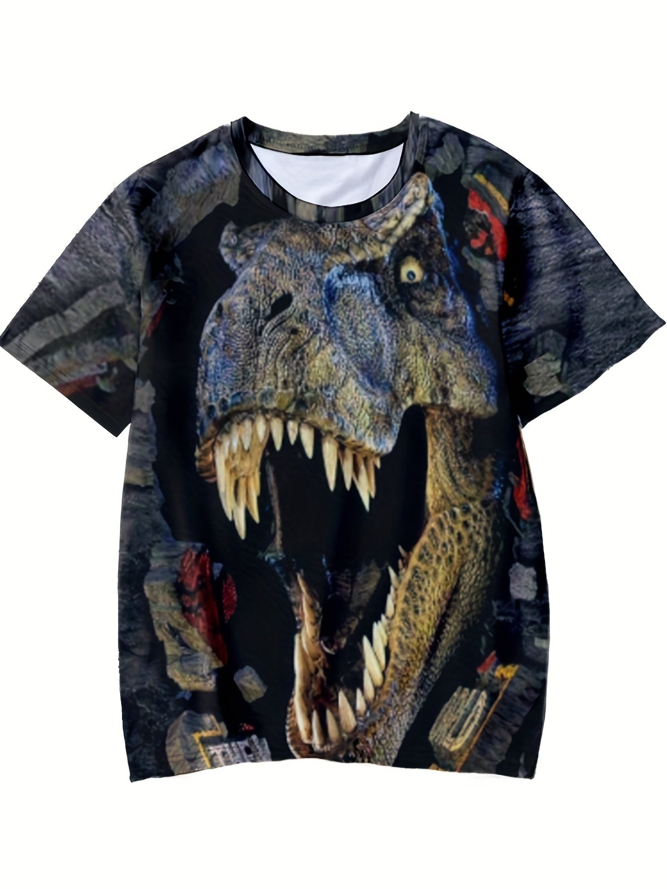 Boys Dinosaur T Shirt 3D Print Short Sleeves Summer Fun