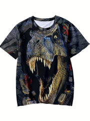 Boys Dinosaur T Shirt 3D Print Short Sleeves Summer Fun