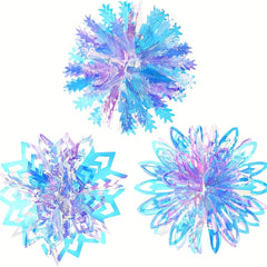 Iridescent Snow Ball Ornament Hanging Decoration Set of 3
