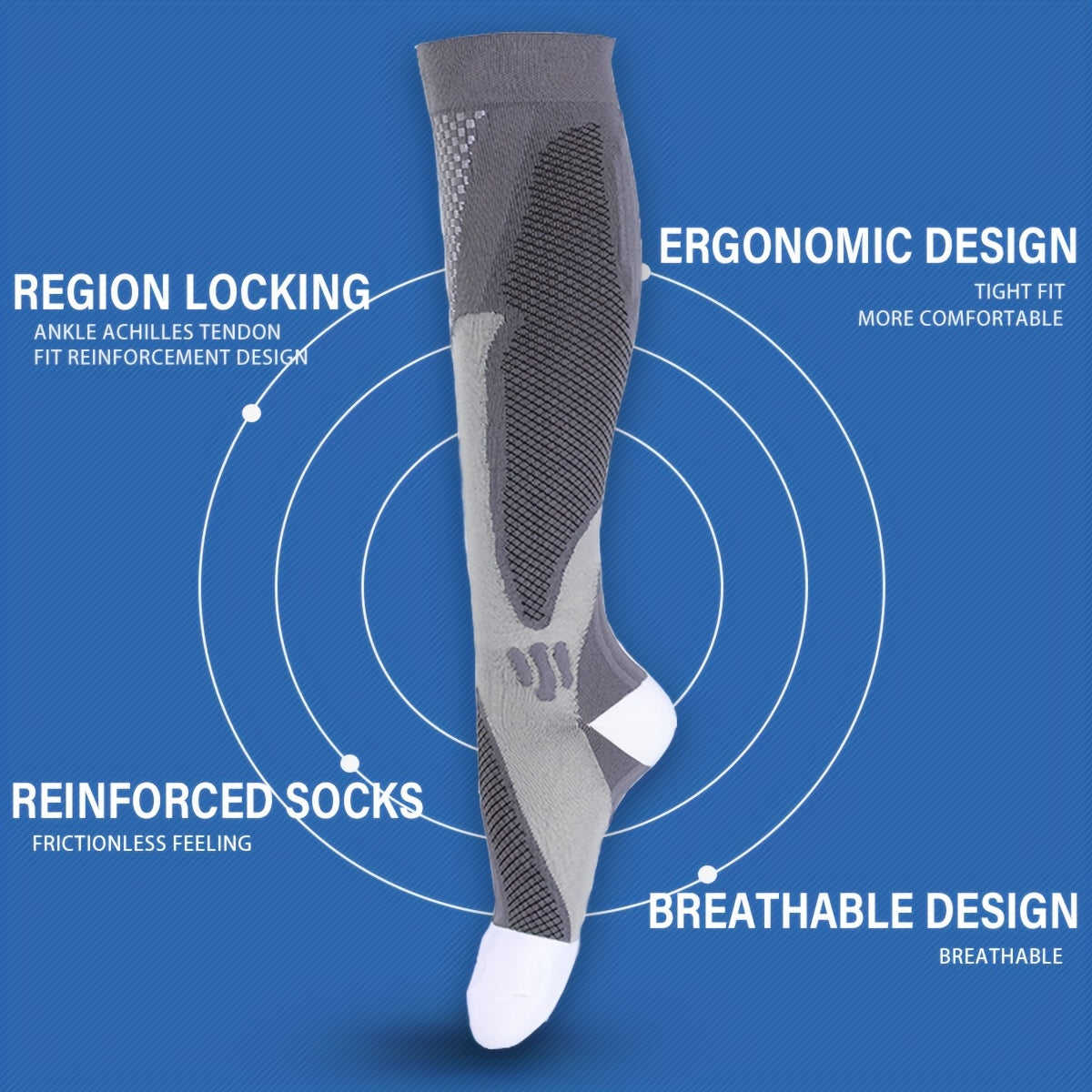 Copper Compression Socks for Men and Women Improve Circulation, Reduce Swelling