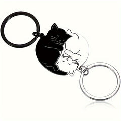 Cat Couple Keychain Pendant Decoration for Car Keys Backpacks Wallets