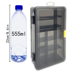 Double Layer Tool Storage Box with Grids & Handles - Screw Organizer
