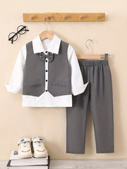 Boys Formal Outfit Short Sleeve Shirt & Pants Set
