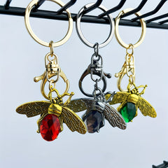 Vintage Metal Insect Pendant Keychain Bee Keychain for Backpacks