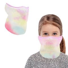 Kids Rainbow Mermaid Unicorn Lollipop Fox Print Fleece Neck Gaiter Balaclava