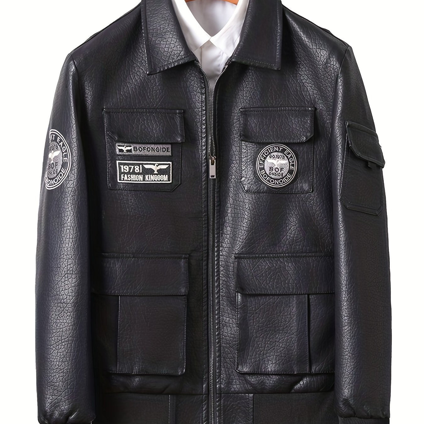 Men's Eagle Embroidered Cycling Jacket With Pocket