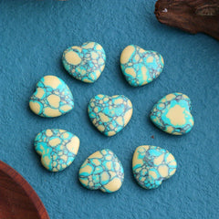 12PCS Healing Crystal Palm Polished Heart Shaped Gemstones Set For Reiki Energy