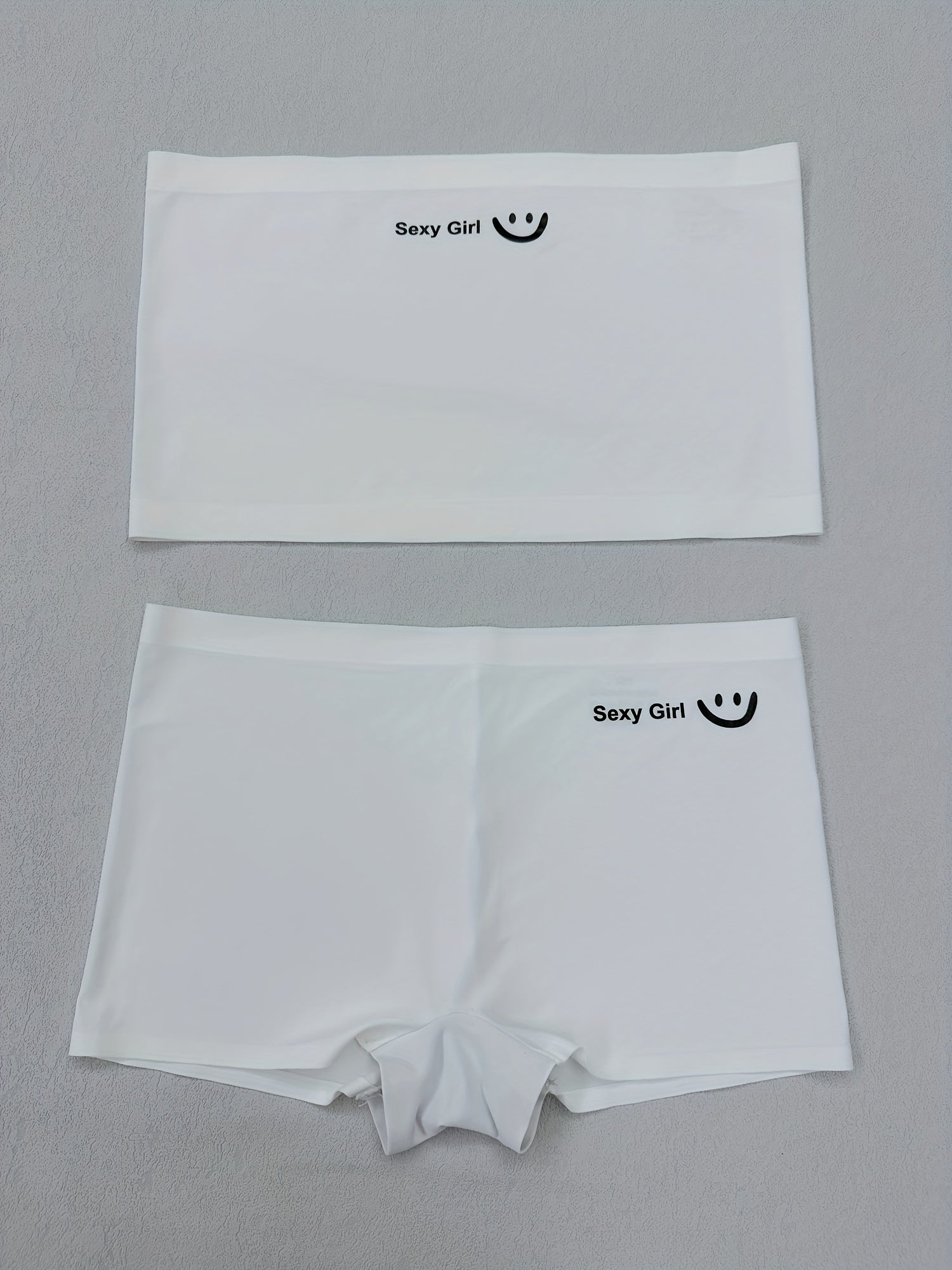 Smiling Print Bra & Panties Lingerie Set