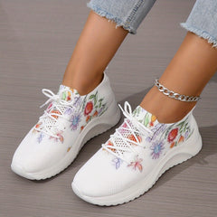 Women's Floral Print Sock Shoes Low Top Lightweight Running Shoes