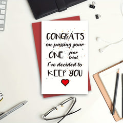Funny 1 Year Anniversary Card for Boyfriends & Girlfriends