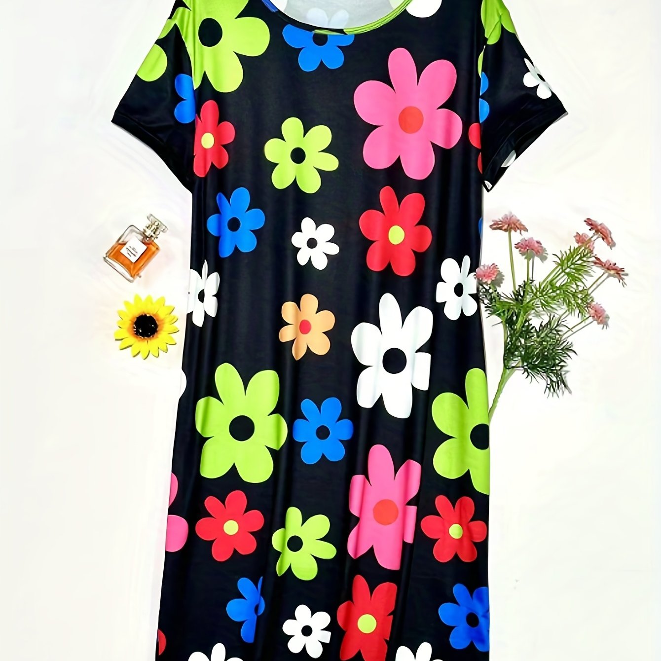 Floral Print Short Sleeve Nightdress