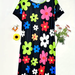Floral Print Short Sleeve Nightdress