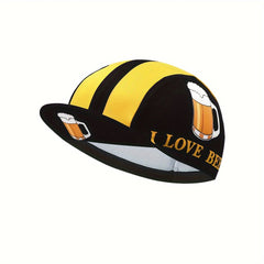 Beer Pattern Retro Cycling Cap Vintage Breathable Bicycle Anti Sweat Cap