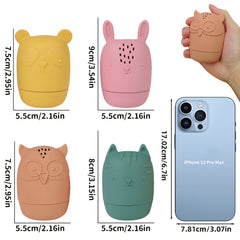 Soft Animal Toys Silicone Bath Toys Rabbit Panda Owl Kitten Designs Boys Girls