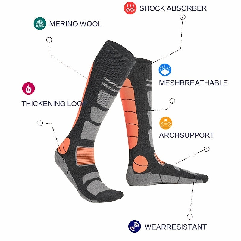 1pair Thermal Socks for Skiing Hiking Snowboarding Climbing
