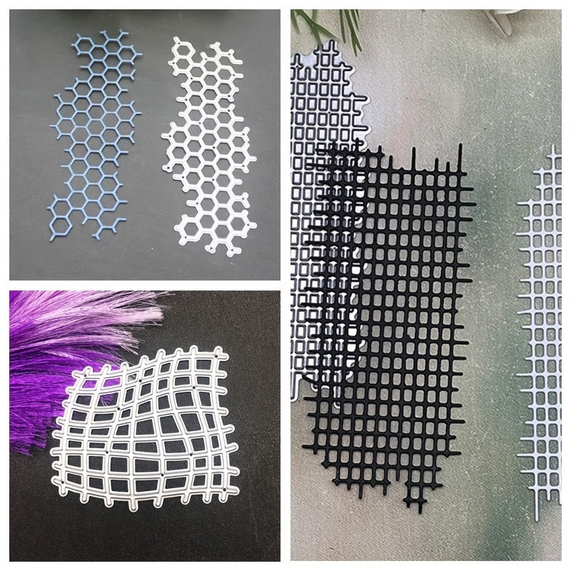 Honeycomb Grid Fishnet Metal Cutting Dies Stencil for Cards Scrapbooking DIY