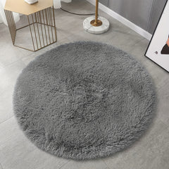 Round Fluffy Bedroom Area Rug Nordic Wool Carpet Living Room Sofa Blanket