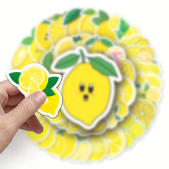 50pcs Lemon Fruit Stickers Waterproof Luggage Skateboard Tablet Decor