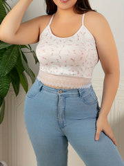 Daisy Floral Print Crop Pajama Cami Top