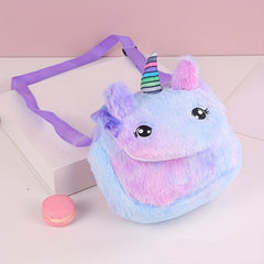 Lovely Unicorn Plush Satchel Girl's Shoulder Bag Mini Coin Purse