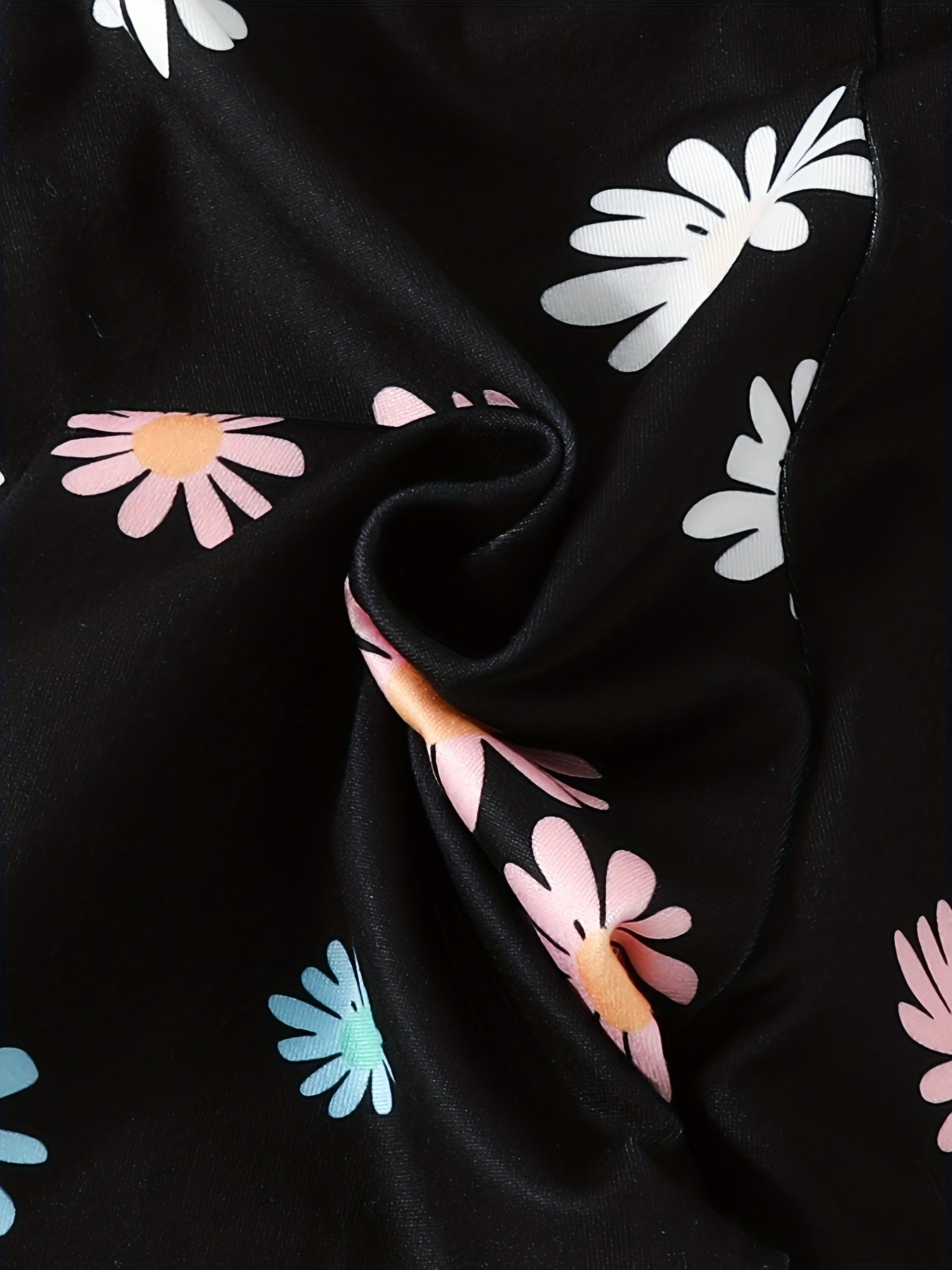 Girls Tiny Daisy Print Stretchy Leggings Ankle Length
