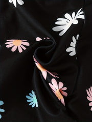 Girls Tiny Daisy Print Stretchy Leggings Ankle Length