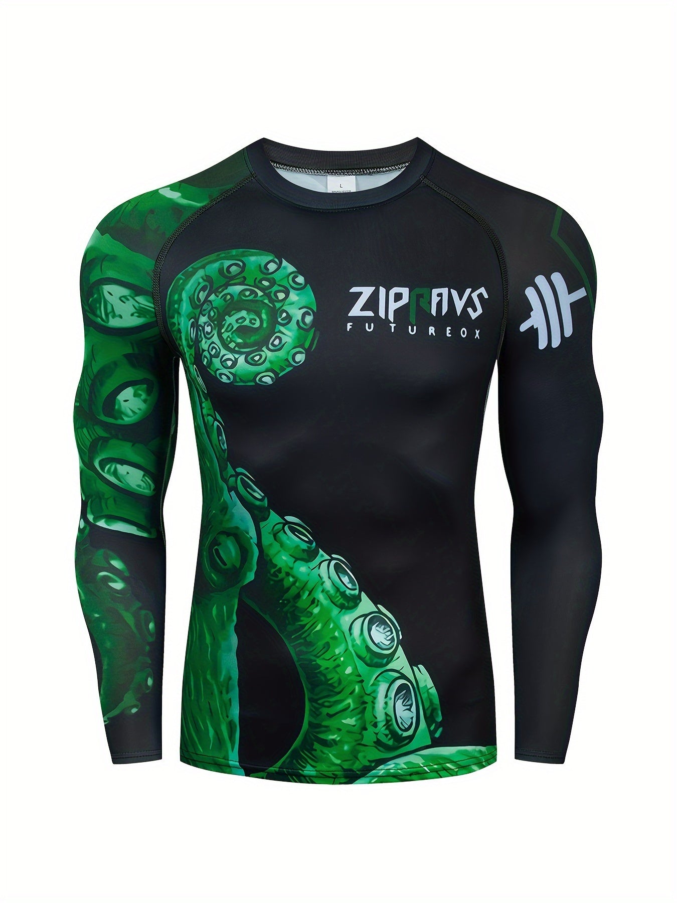 Men's Octopus Pattern Compression Shirt & Pants Set